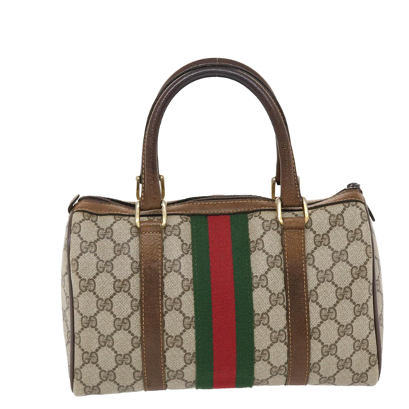 GUCCI GG Canvas Web Sherry Line Hand Bag Beige Red Green 24 012 3841 Auth 49785 - Picture 2 of 16